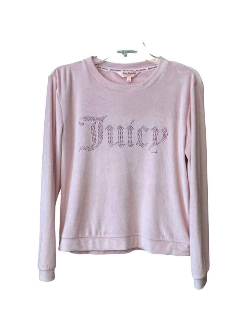 Juicy Couture Intimates Small Womens Velour Pajama Set Pink Embellished Logo - Picture 2 of 13